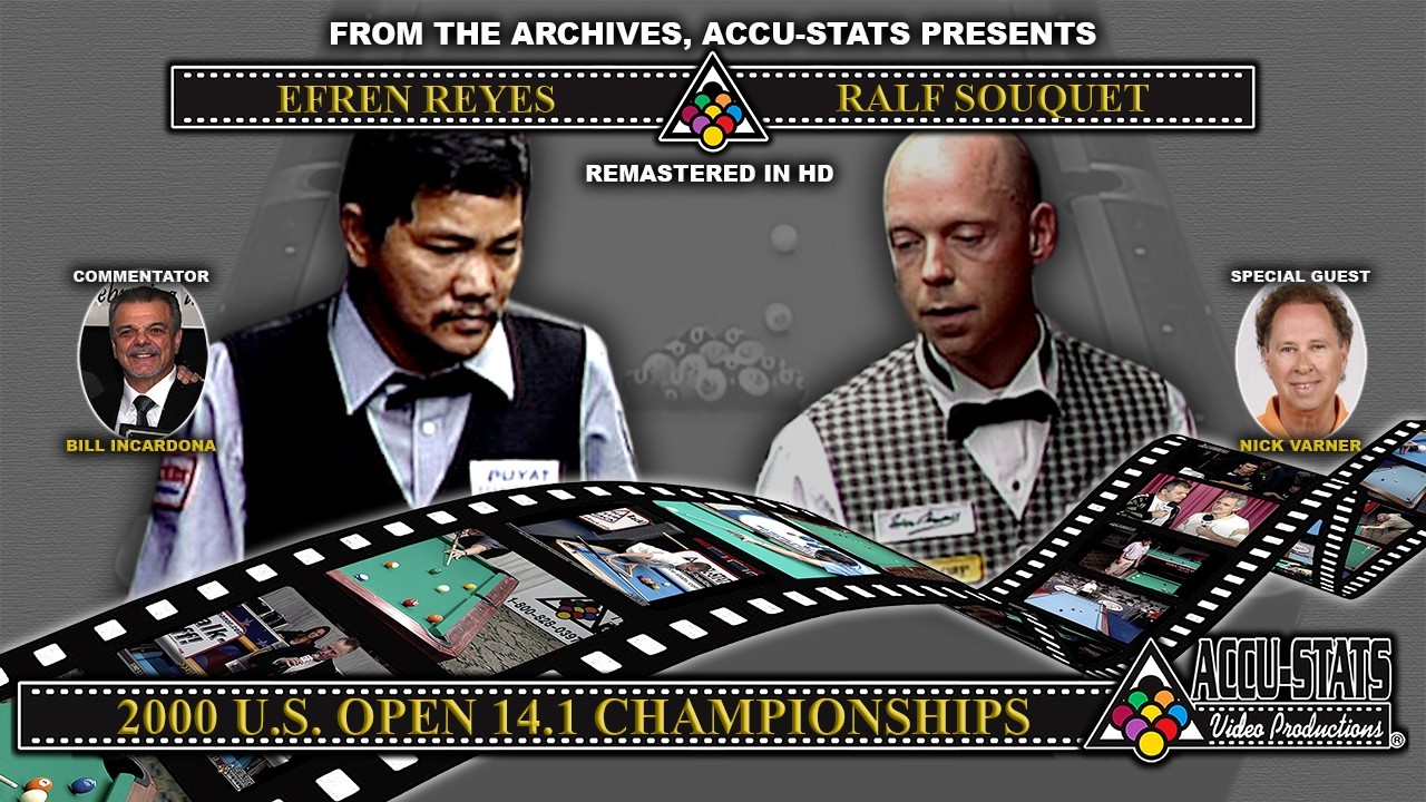 14.1 Straight Pool - EFREN REYES vs RALF SOUQUET - 2000 US Open 14.1 Championship Semi Finals