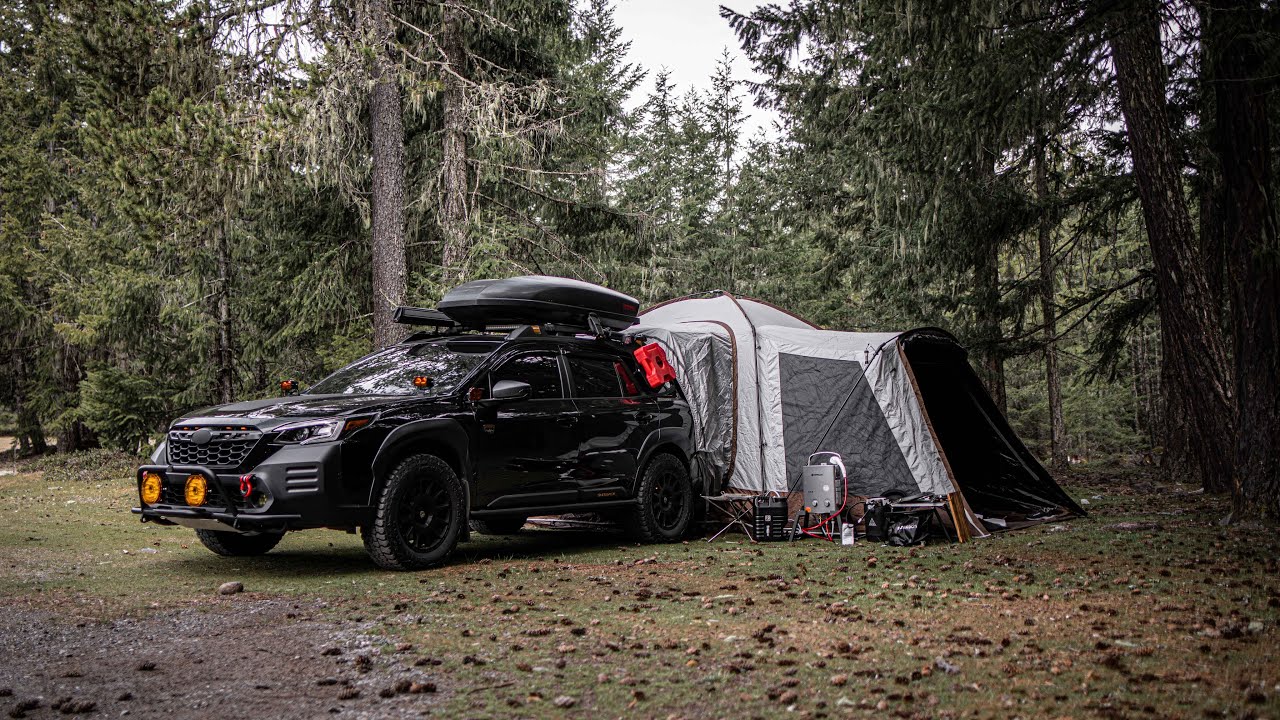 SUBARU OUTBACK Car Camping / KingCamp SUV Tent / EBL / Hcalory / Silent Solo Camping