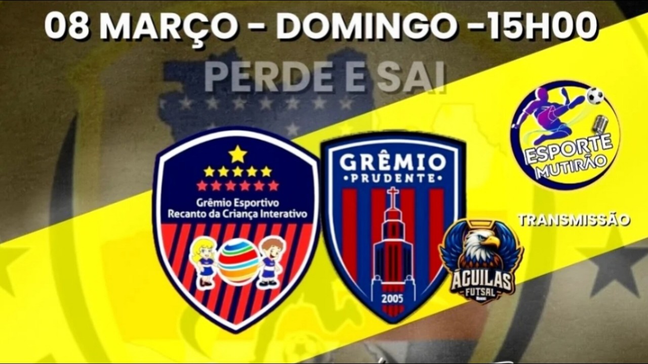 RECANTO X GRÊMIO PRUDENTE | GAMES BASE - U15 | OITAVAS DE FINAL - AO VIVO COM IMAGENS.