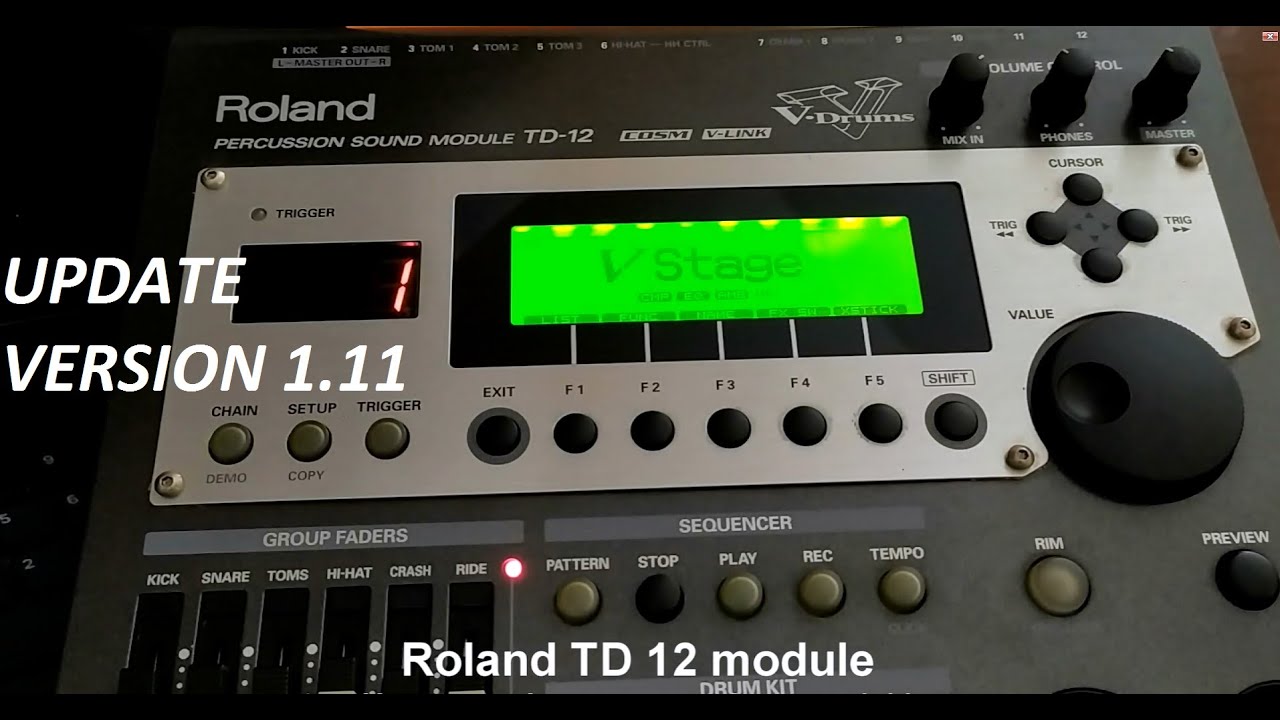 How to update Roland TD 12 drum module to version 1.11