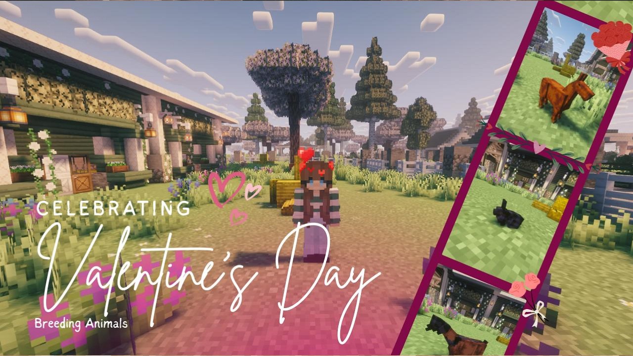Celebrating Valentine’s Day Breeding Animals | Minecraft