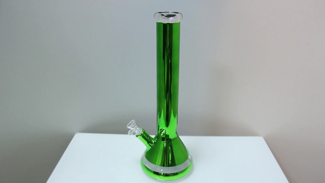 15'' large beaker bongs colored beaker based glass bongs with ice catcher green bongs