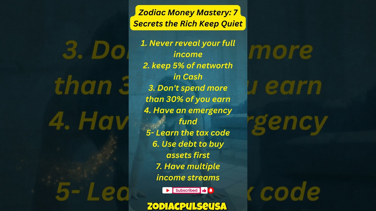 Zodiac Signs Money Mastery, Secrets Rich Keep Quite 😱 #shorts