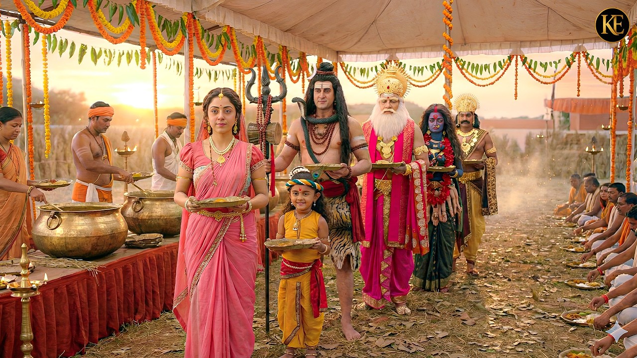 भंडारे में बाल कान्हा यशोदा मैया और महादेव ने किया भोजन || यशोमती मईया के नंदलाला || Krishan leela