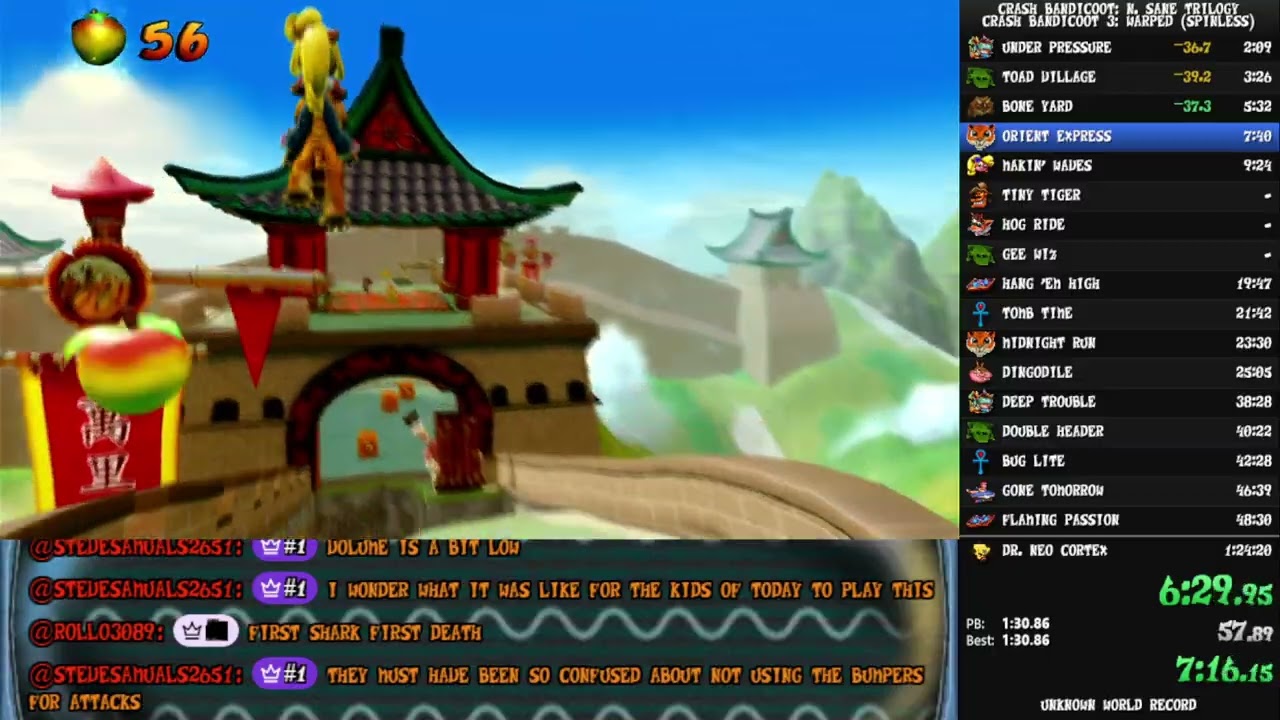 Crash 3 Spinless in 1:20:03 LRT (1:25:27 RTA)