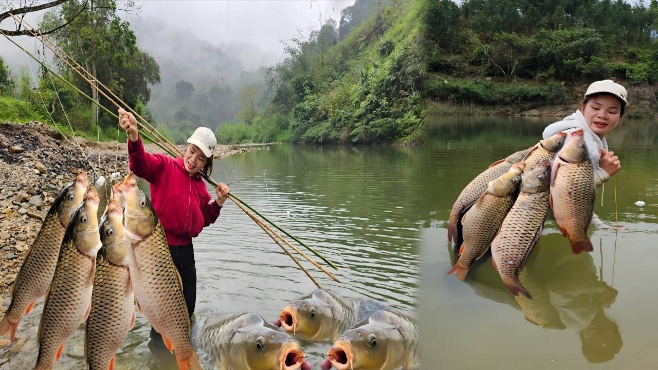 Full video of Ana's 20-day fishing trip in the wilderness, where she caught nearly 50kg of fish.