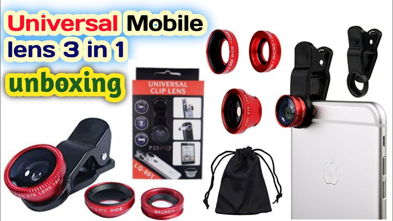 Universal fisheye lens 3 in 1 mobile phone clip lens|Unbox HD channel
