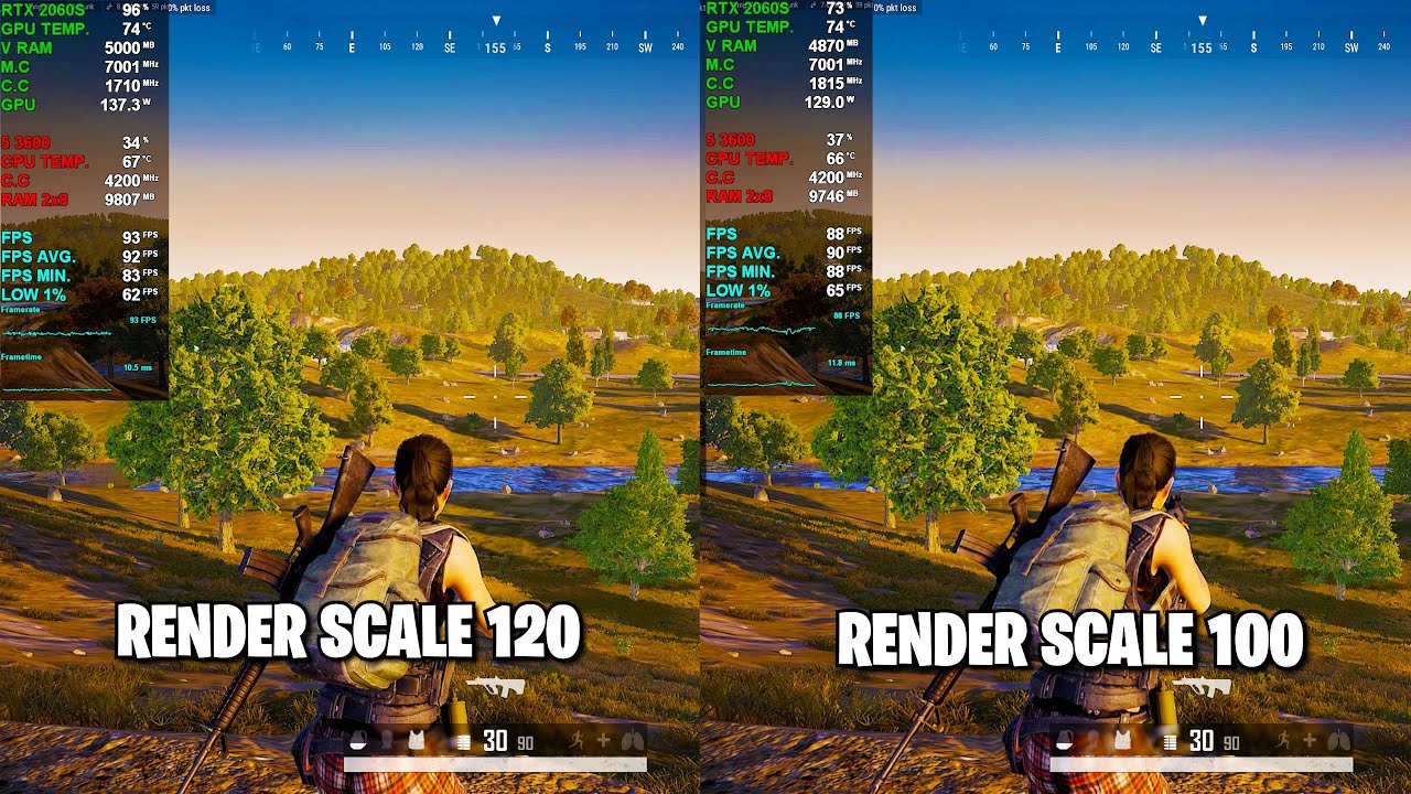 Render Scale 120 vs 100 : PUBG PC