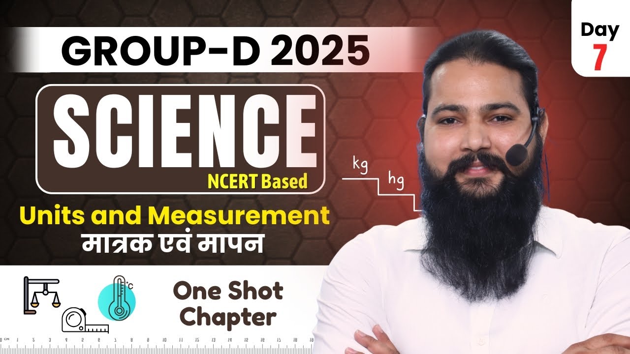 RRB Group-D 2025 Science Class-7 Units and Measurement ( मात्रक एवं मापन ) Oneshot Complete Chapter