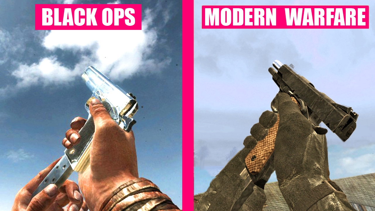 Call of Duty Black Ops vs Call of Duty 4 Modern Warfare - Weapons Comparison