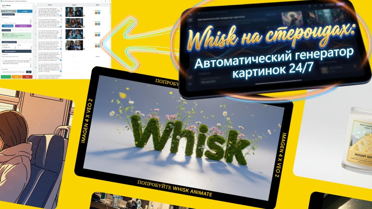 Whisk на стероидах: Автоматический генератор картинок 24/7 БЕСПЛАТНО