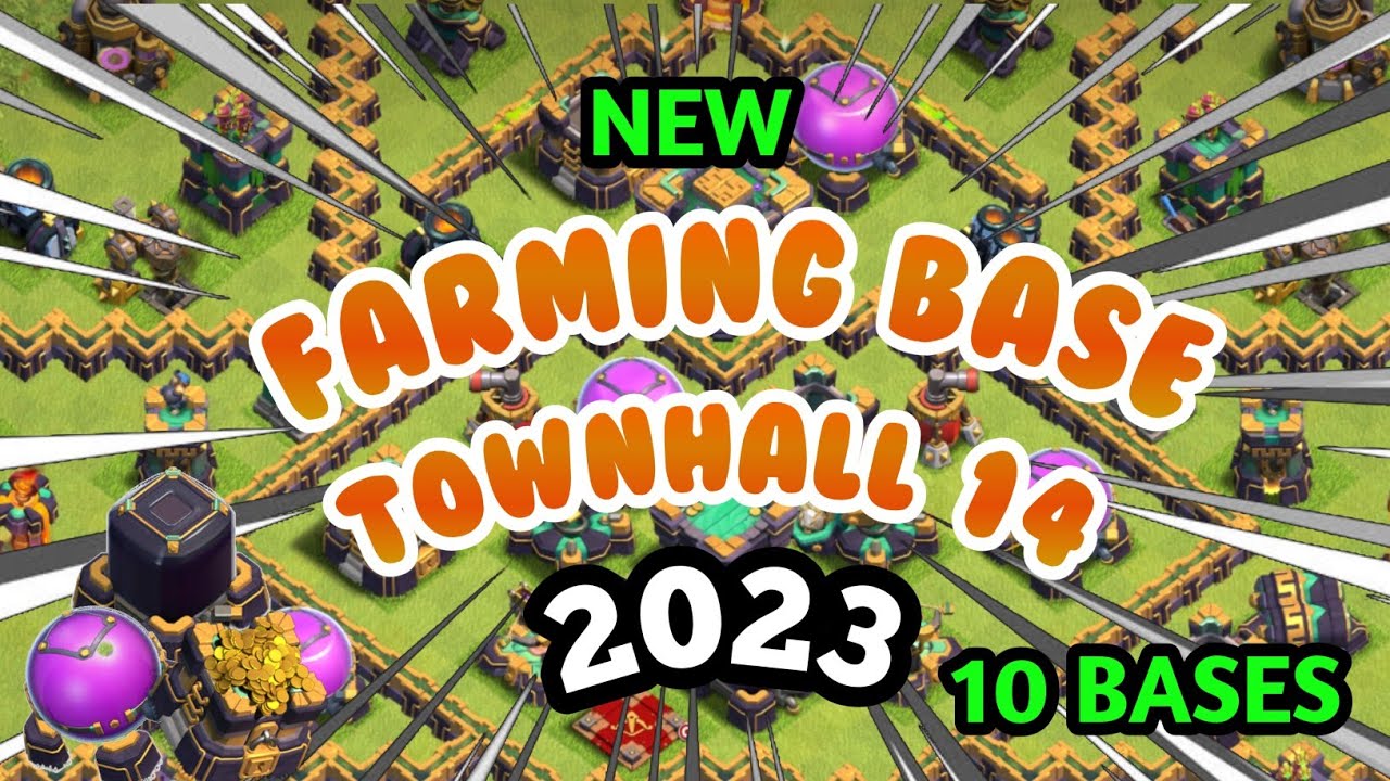 Top 10 Th14 Farming Base Link 2023 || New Th14 Farm Base