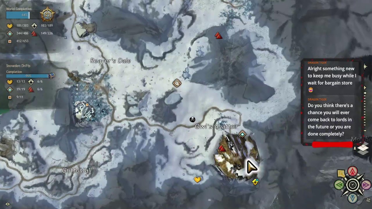 Guild Wars 2 Snowden Drift Map Completion