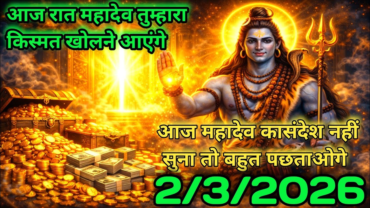 🌈🕉 2 मार्च 2026 का महादेव जी का संदेश | जरूर सुनें | Mahadev Message Today #godmessage​