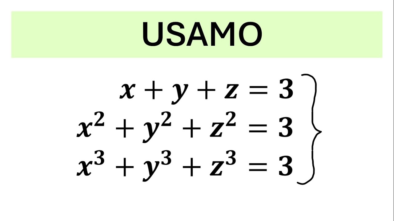 Сможете ли вы перехитрить эту алгебраическую задачу? | USAMO