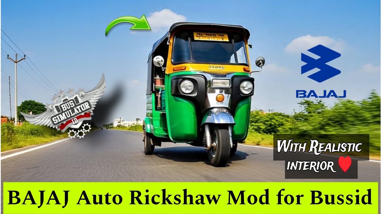 Download Realistic Bajaj auto rickshaw 🛺 mod for bus simulator Indonesia.