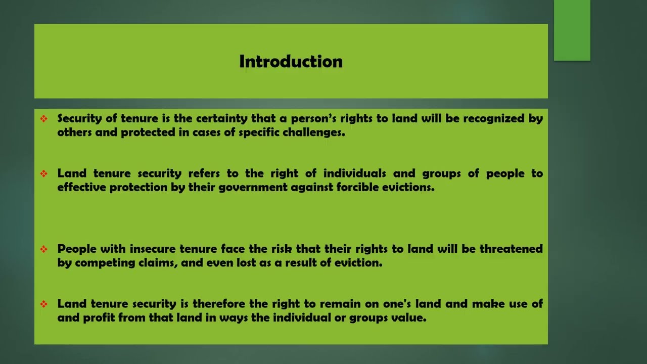 Source of Land Tenure Security