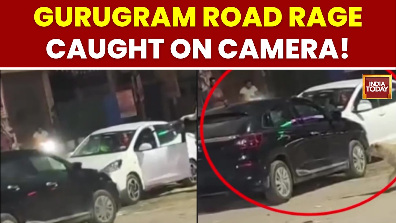 Дорожный конфликт в Гуруграме на видео: автомобили неоднократно таранят друг друга | India Today