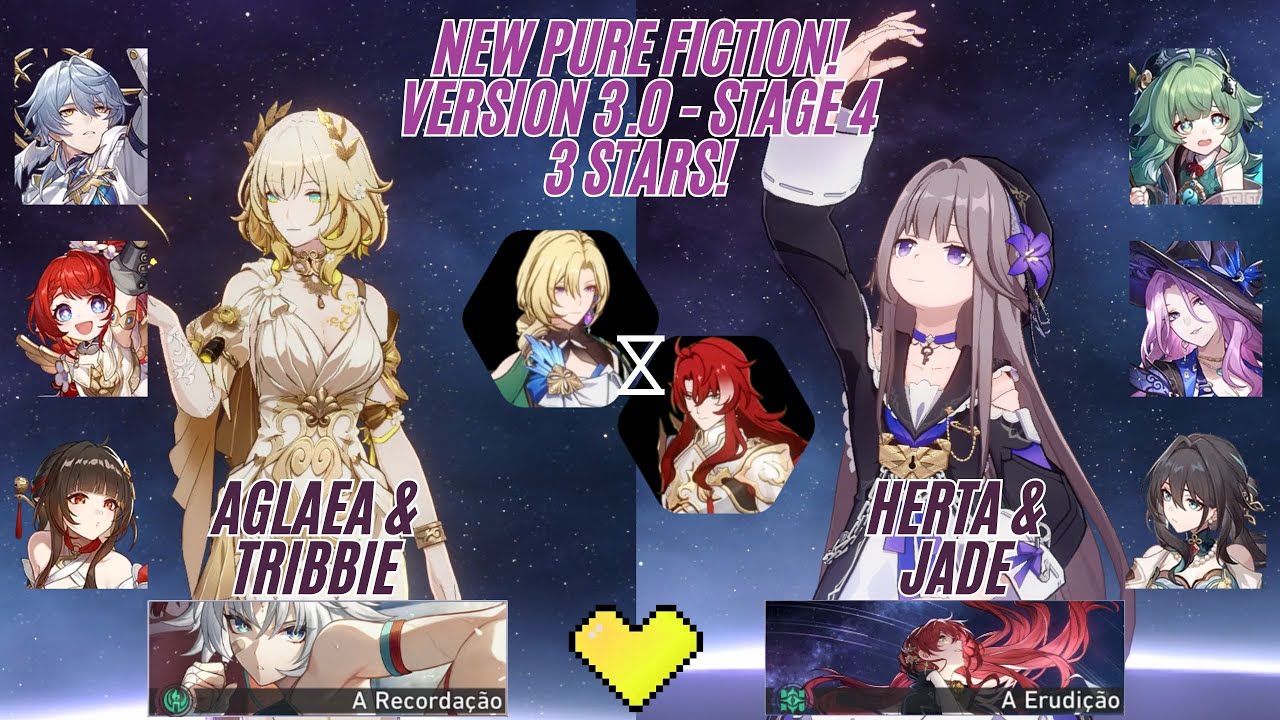 New Pure Fiction - Stage 4 - 3.0 - Aglaea & Tribbie and Herta & Jade - 3 stars - Honkai Star Rail