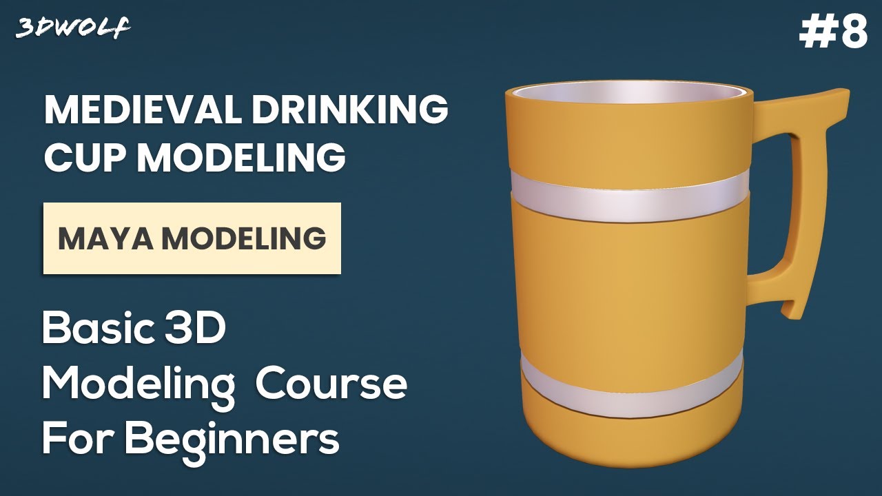 Maya Modeling Tutorial for Beginners | #8 - Medieval Drinking Cup Modeling in Maya 2022