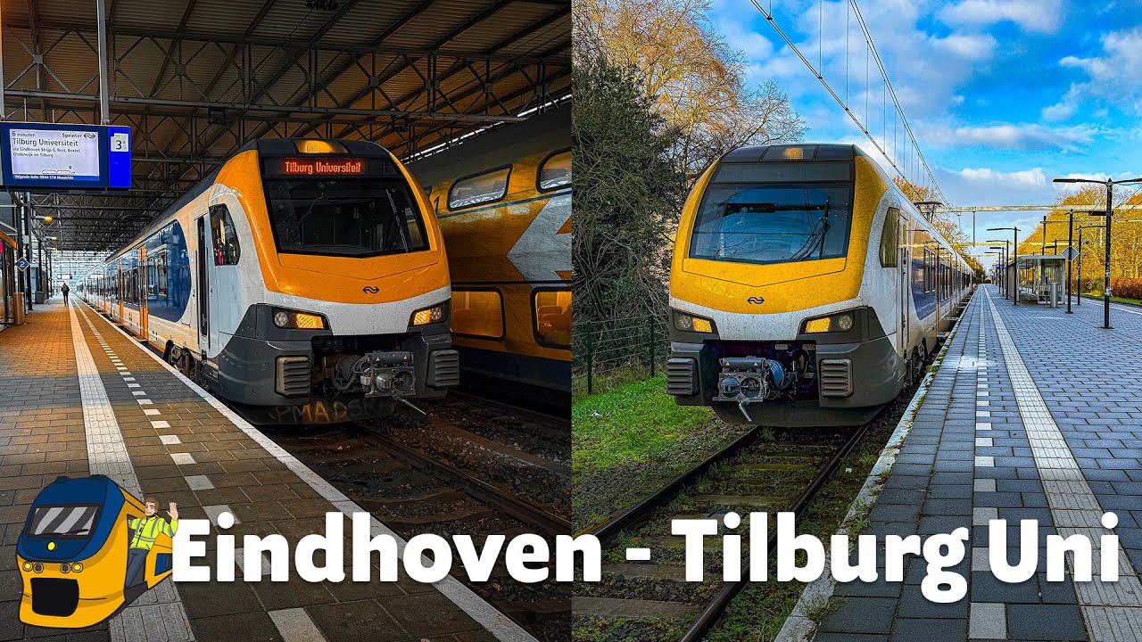 Een slagje Tilburg Universiteit! | Sprinter Eindhoven Centraal - Tilburg Universiteit v.v. (FLIRT-3)