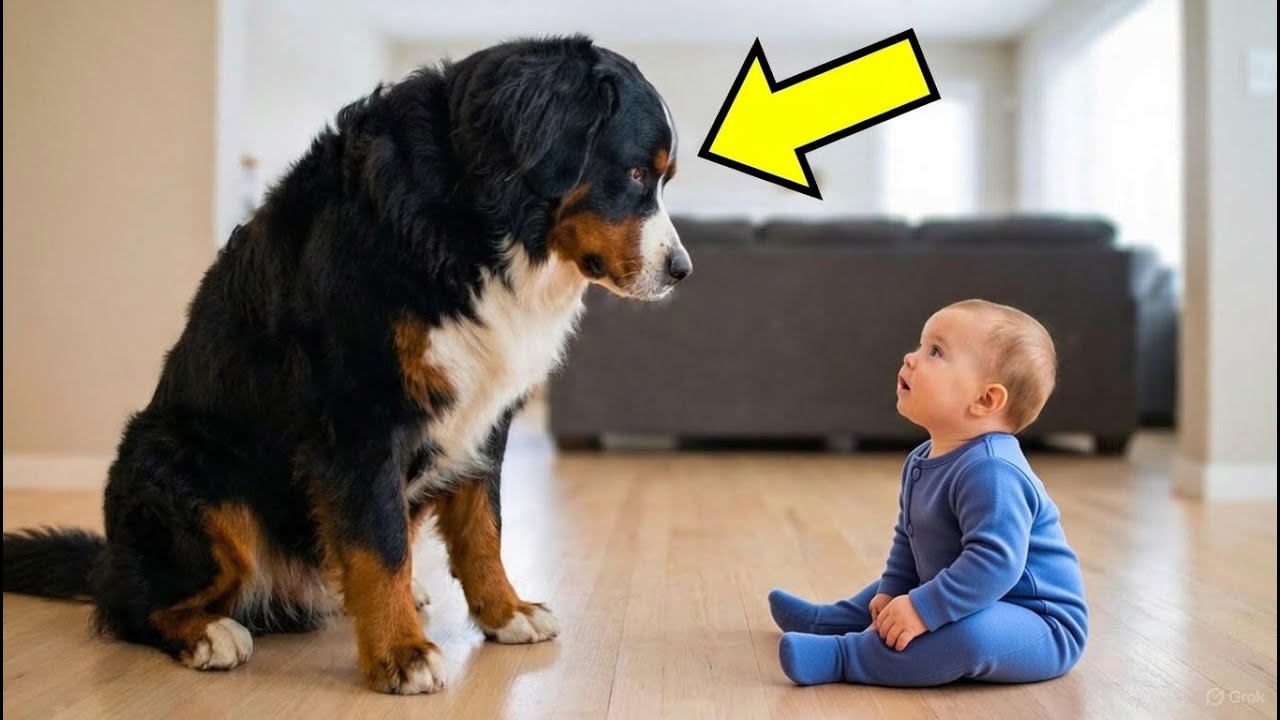 The Baby Hugged the Giant Bernese Mountain Dog — What the Dog Did Next Made Everyone Cry