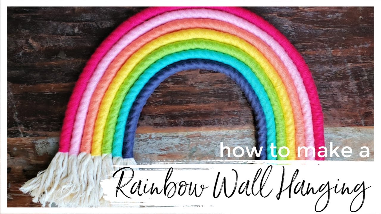 DIY Rainbow Wall Hanging Tutorial | Rope and Yarn Rainbow Fiber Art | Nursery and Room Decor