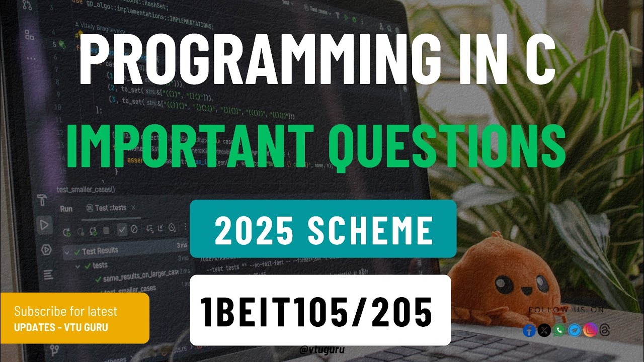 1BEIT105 Programming in C Important Questions | 1BEIT205 Important Questions | VTU Programming in C