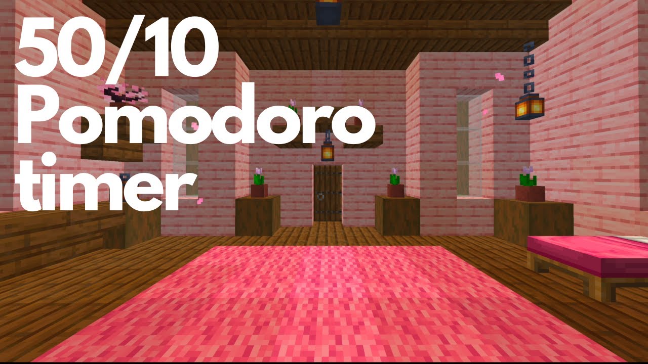 Minecraft Pomodoro Timer 50/10 Rainy Cherry Cottage