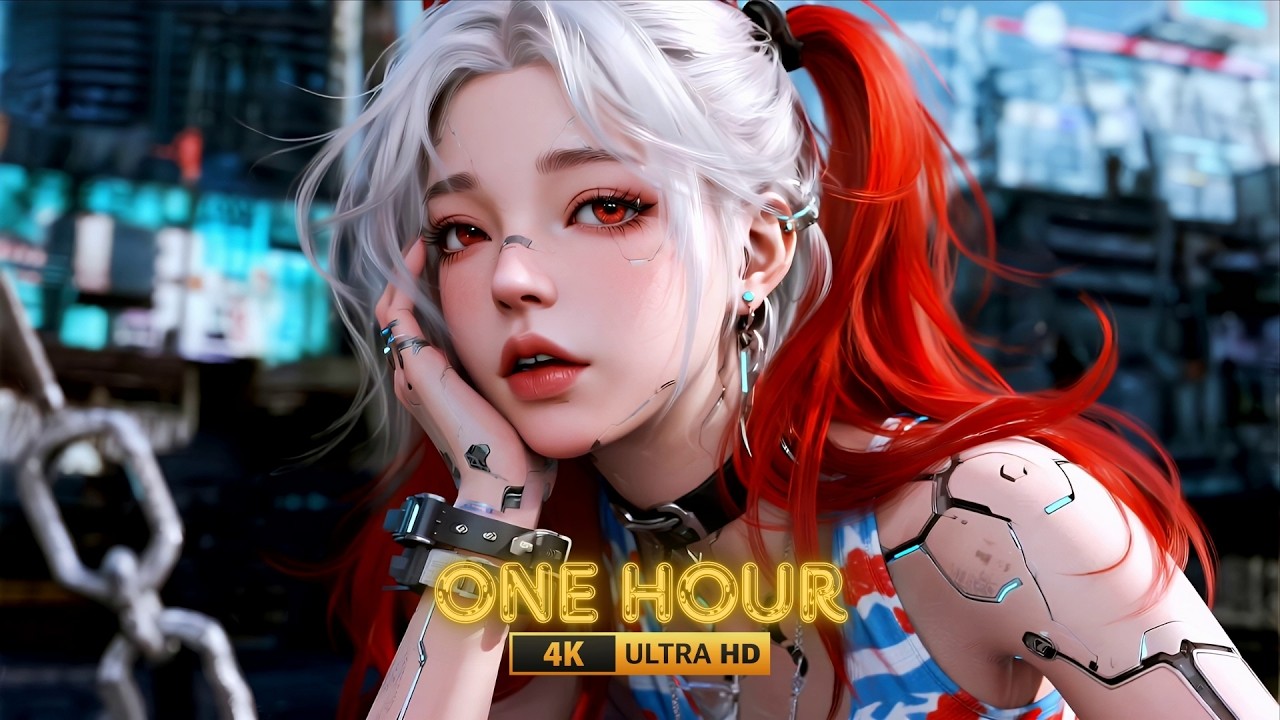 Cyberpunk Twin-Ponytail Girl | Animated Live Wallpaper 4K | Sci-Fi Art#livewallpaper #fyp
