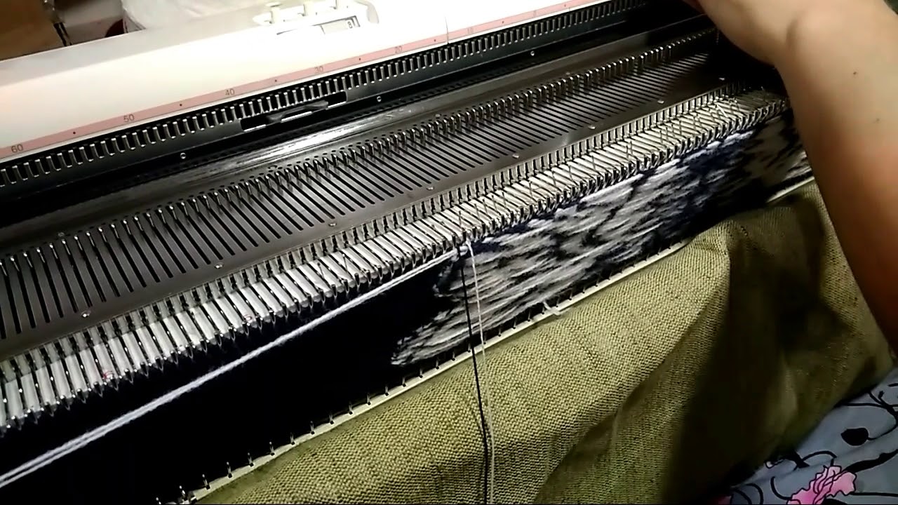 Вязание одиночного мотива на silver reed.