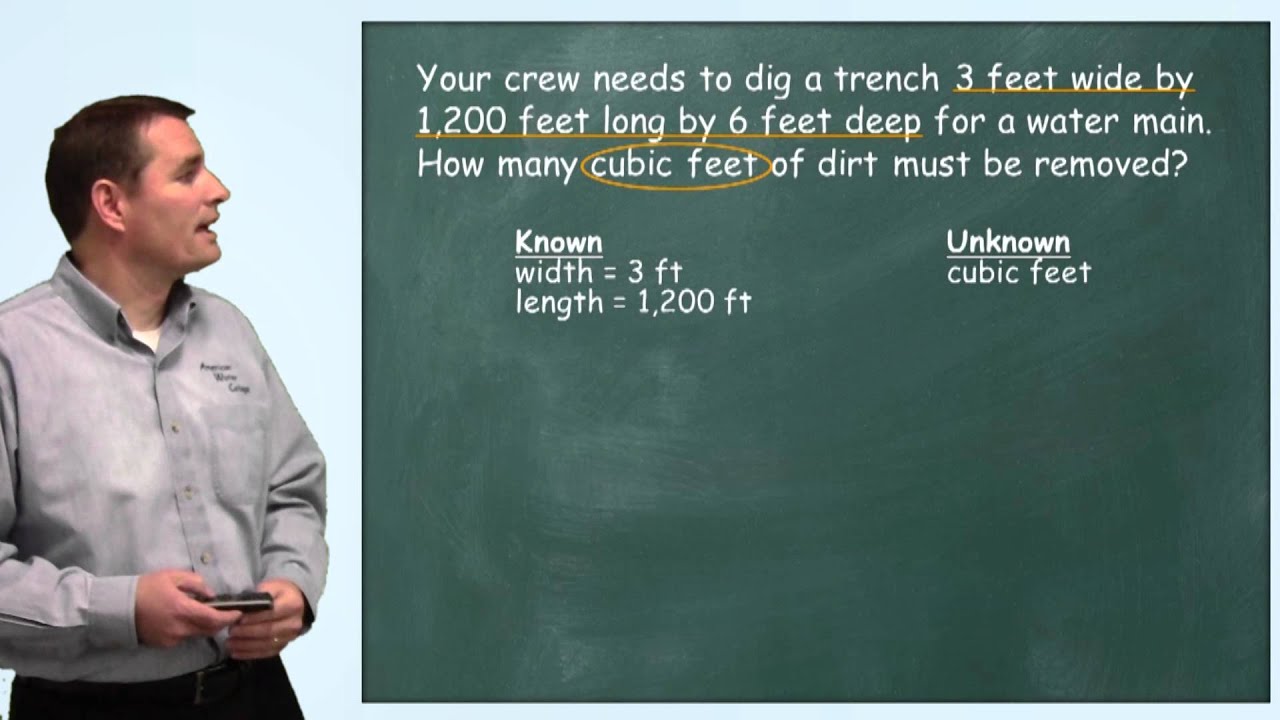 Problem Solved: Calculating Trench Volume in Cubic Feet - Distribution System Math