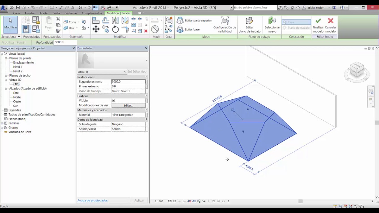 Revit: Aprende usar herramientas modelado in situ