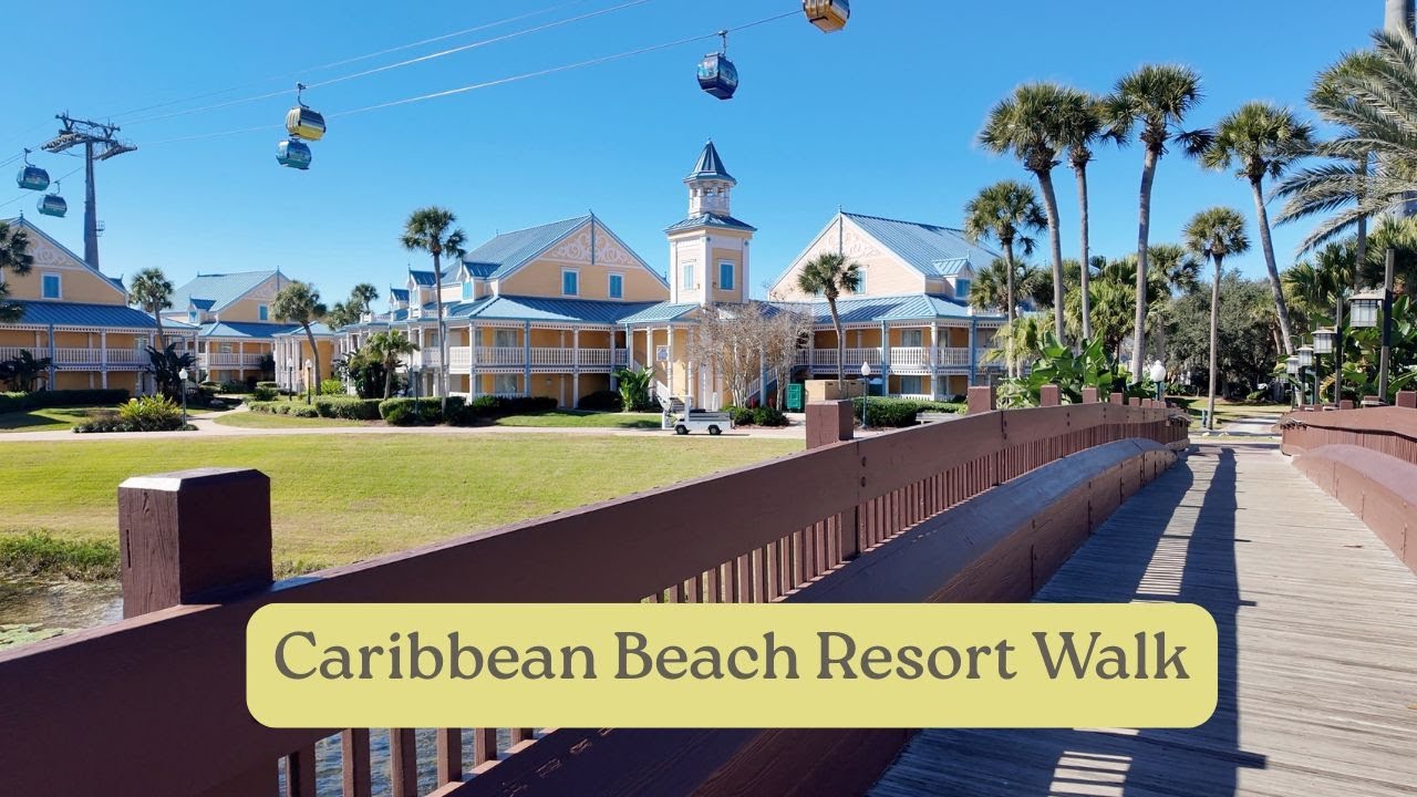👉 Put This On & Relax 😌 Caribbean Beach Resort Walk | Disney World Ambient Scenery