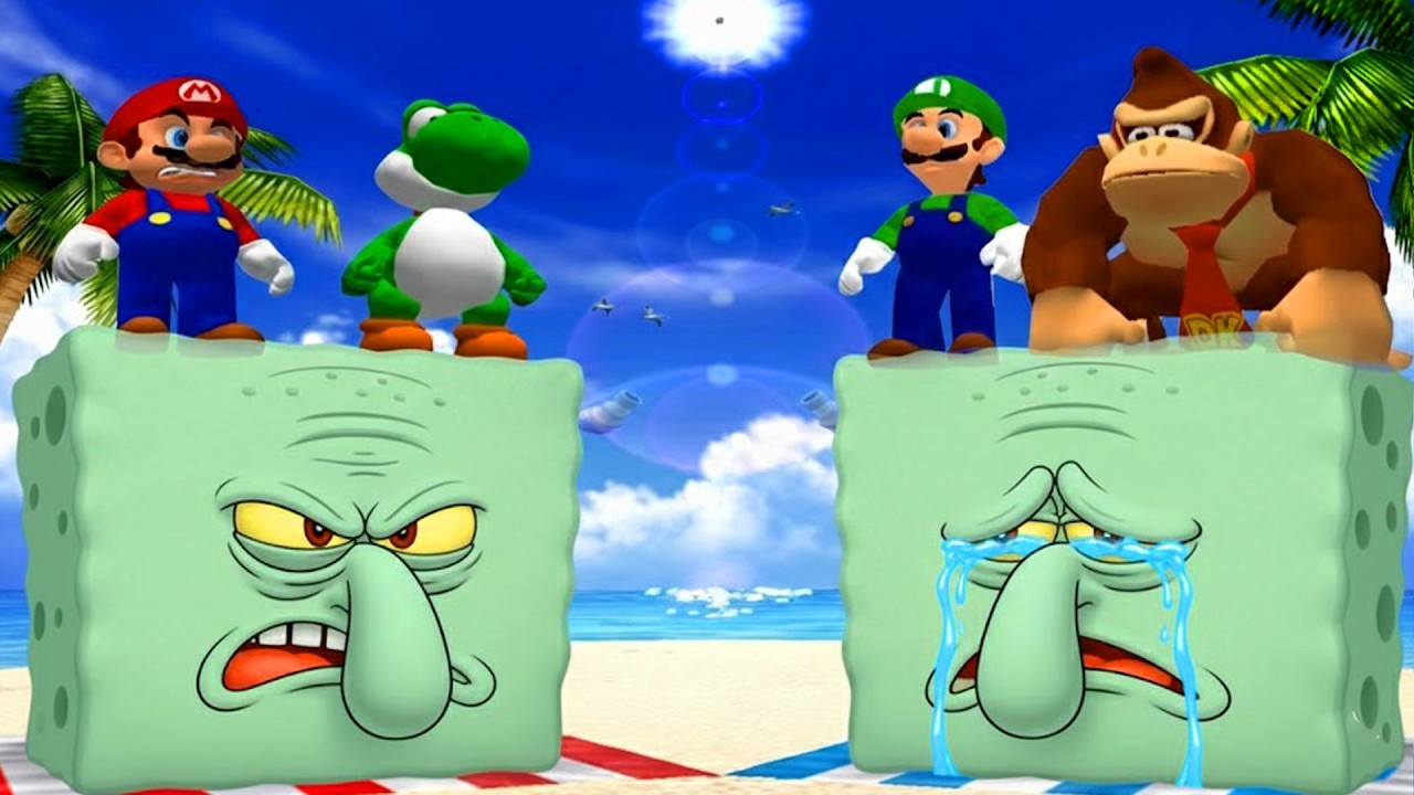 Mario Party 4 Minigames - Yoshi VS Mario VS Luigi VS Donkey Kong (Master CPU)