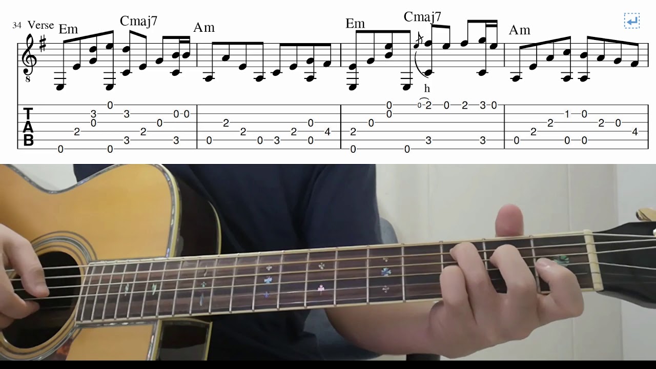 No Time To Die (Billie Eilish) - Easy Fingerstyle Guitar Playthrough Tutorial Lesson With Tabs