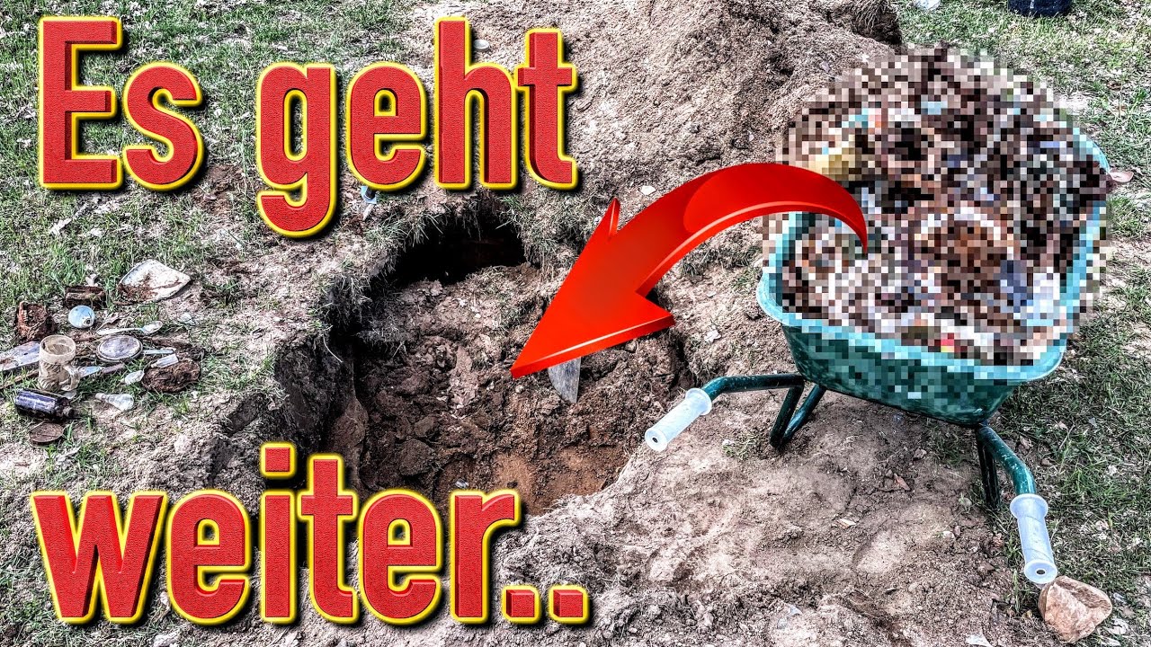 Das Graben im großen Loch geht weiter.. (Schatzsuche nach Silber Besteck) - Metalldetektor, Sondeln