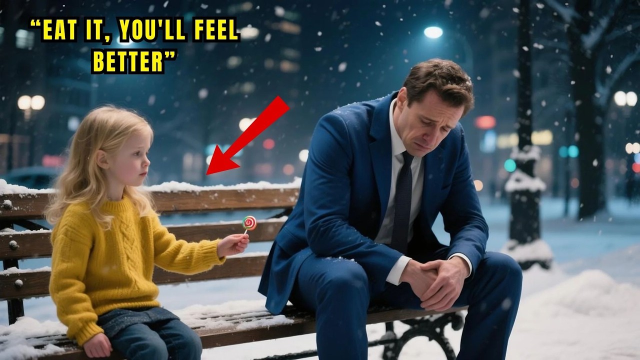 A POOR LITTLE GIRL GAVE HER LAST PIECE OF CANDY TO A GRIEVING BILLIONAIRE – HE BROKE DOWN IN TEAR