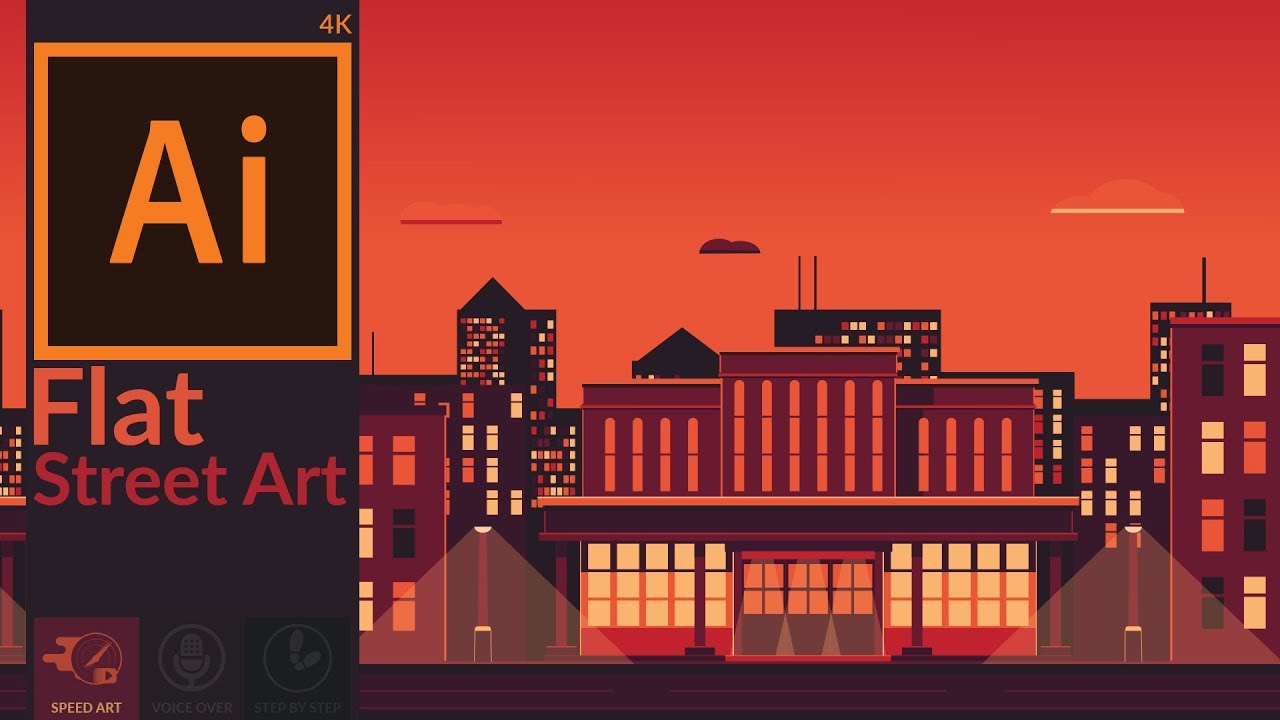 Flat Design Street Art with Hot Colors