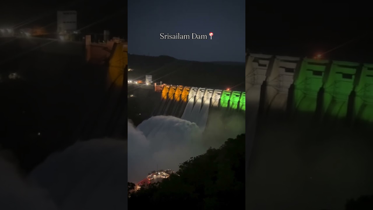 srisailam Dam night view #dam #srisailam #srisailamonline #telangana #temple #youtubeshorts #shorts