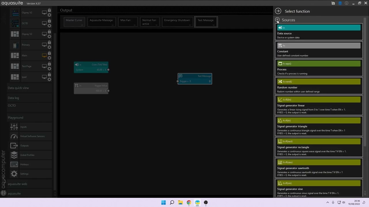 Aquasuite: A basic Output Step with Testing