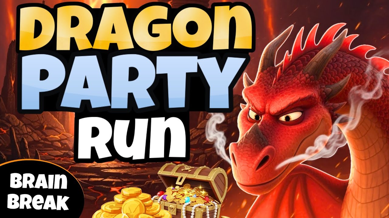 🐉 Dragon Party Run 🪙 | Фитнес-забег | Разминка | Мини-игры | Игры GoNoodle