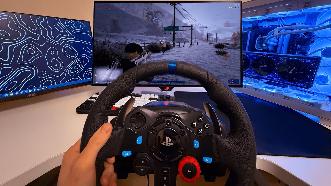 Тулево на руле от первого лица на gta5rp