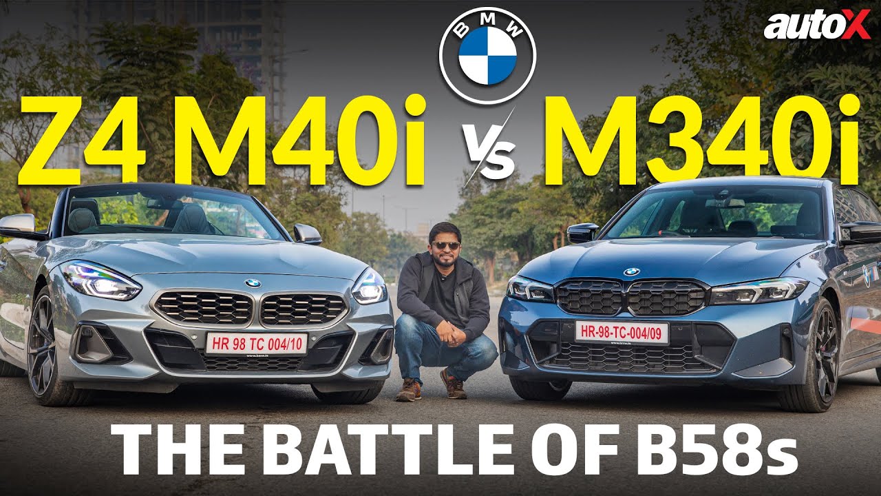 BMW M340i vs Z4 M40i | Which B58-powered BMW is more exciting? | Comparison Test 2025 India | autoX