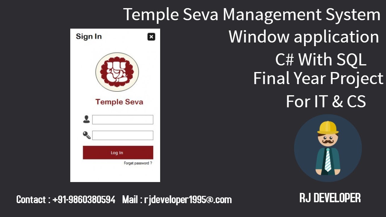 Temple Seva Management System  | Final Year Project | Window Application | Flat Design - Ep02