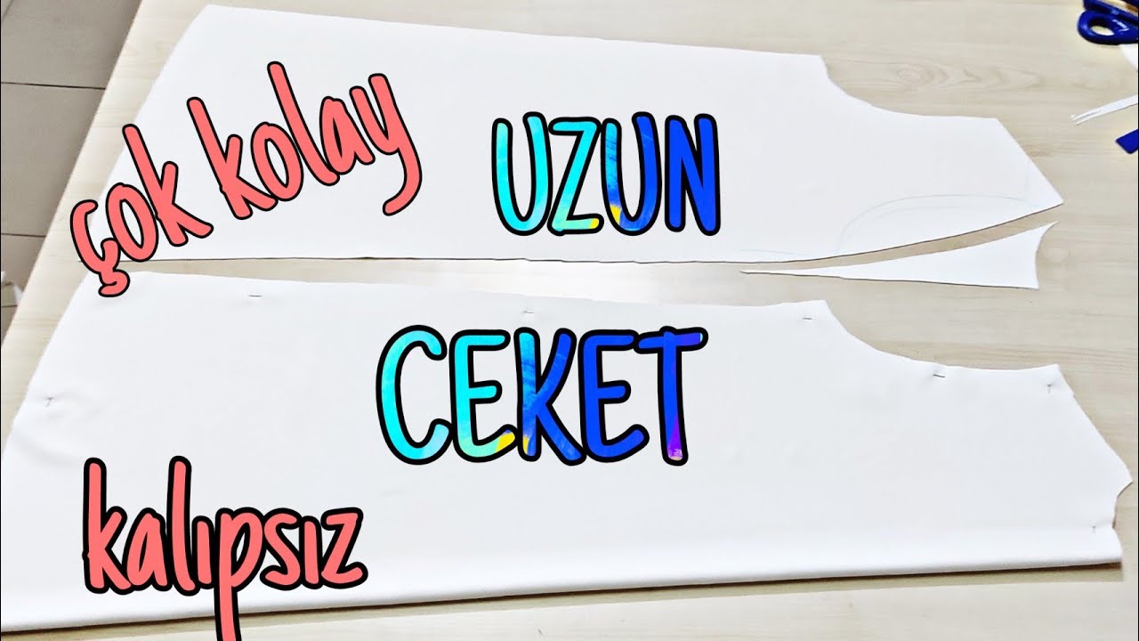 KOLAY UZUN CEKET kesimi ve dikimi ..#easysewing #beyazceket #biyeliceket / zelis'in dikiş odası