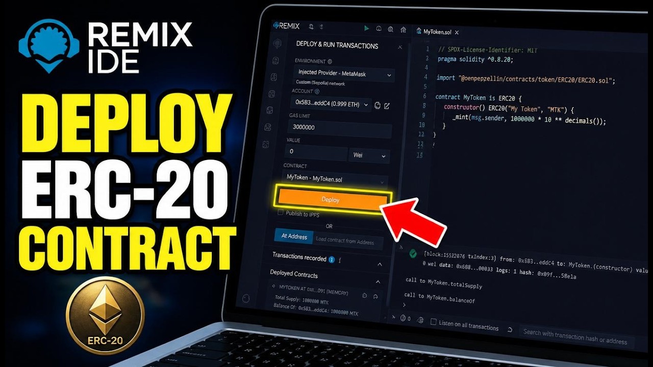 How to setup Remix IDE to deploy an ERC-20 contract - Easy Tutorial
