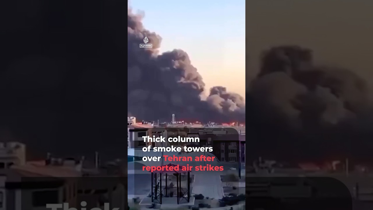 Huge column of smoke seen over western Tehran | AJ #shorts