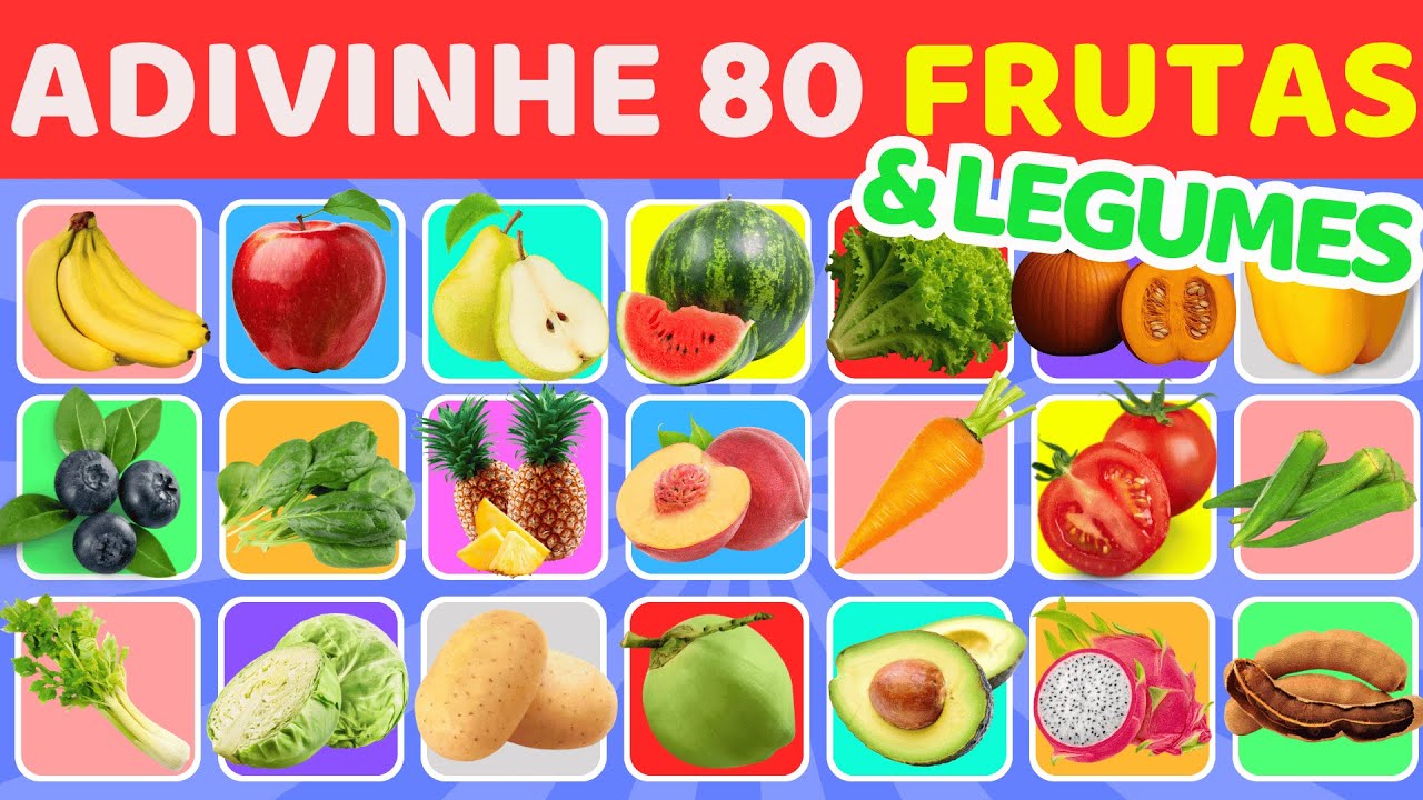 🔥 Super Desafio Adivinhe 80 Frutas e Legumes em 3 Segundos 🌶️🥦 | Fácil, Médio, Difícil | Guinea Quiz