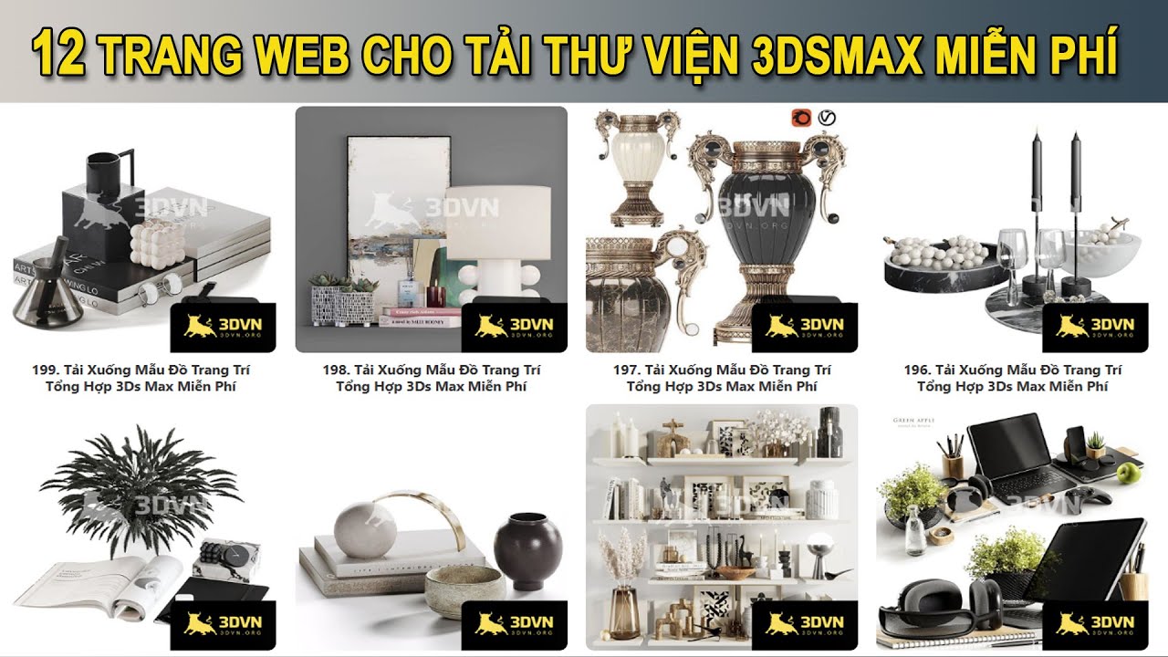 12 TRANG WEB CHO DOWNLOAD THU VIEN 3DSMAX MIEN PHI